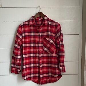 Aerie Red Plaid Women's Button Down Shirt